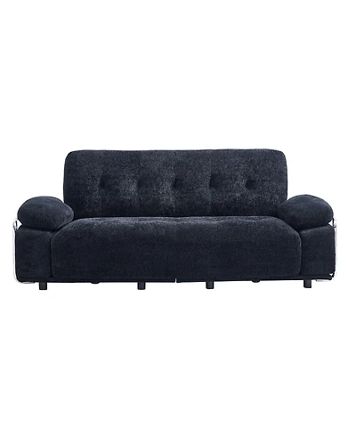 Streamdale Furniture Modern 88.9" Chenille Sofa with Steel Arm Frame and Compression Cushions