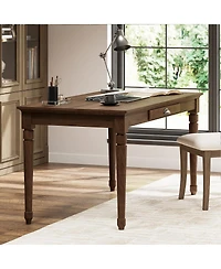 Streamdale Furniture 60" Rustic Farmhouse Writing Desk with Drawer, Chestnut