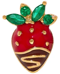 Girls Crew Crystal Chocolate Covered Strawberry Stud Earrings