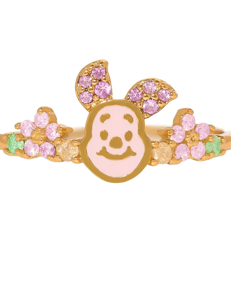 Girls Crew Gold-Plated Crystal Disney Piglet Ring