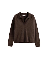 Chinti & Parker Women's Collared V-Neck Relaxed-Fit Wool-Cashmere Sweater