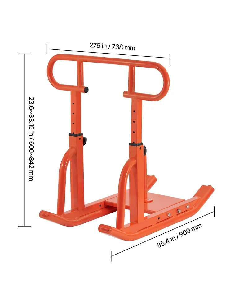Sugift Steel Weight Sled Fitness Training Workout Equipment with 5-Height Handle for 1/2 in Plates