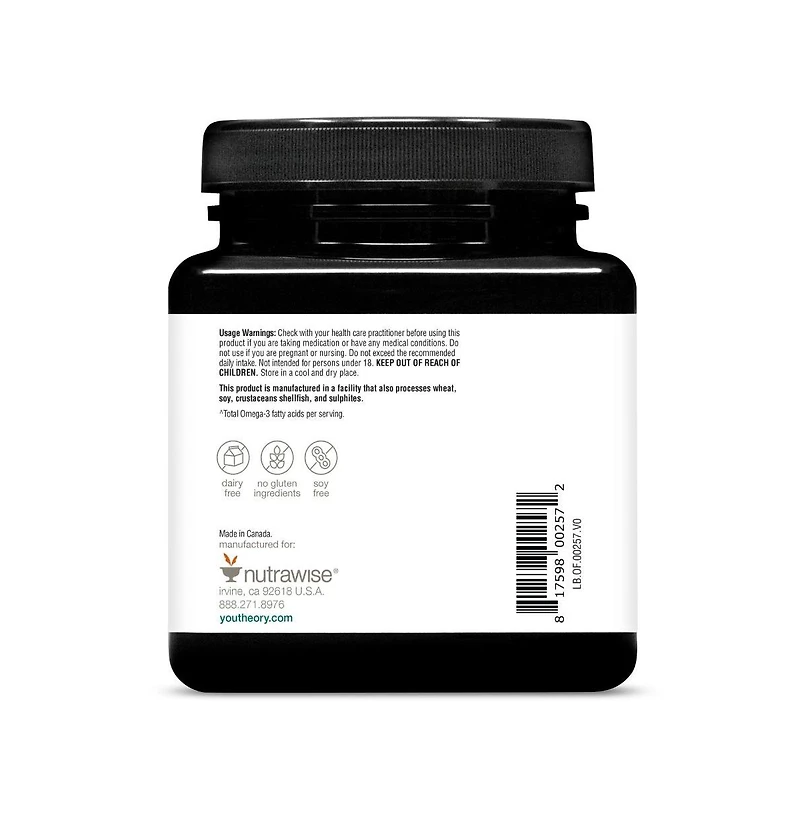 Youtheory High Potentcy Omega-3 Fish Oil, 60 Soft Gels 30 Day Supply
