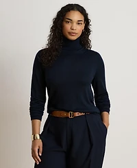 Lauren Ralph Women's Modal-Silk Blend Slim-Fit Turtleneck Sweater