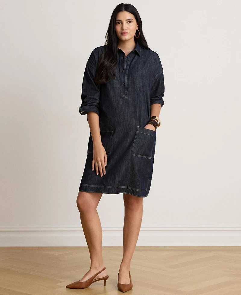 Lauren Ralph Women's Relaxed-Fit Denim Shirtdress