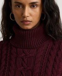 Lauren Ralph Lauren Women's Cable-Knit Cotton Turtleneck Sweater