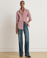 Lauren Ralph Women's Striped Long-Sleeve Button-Down Shirt