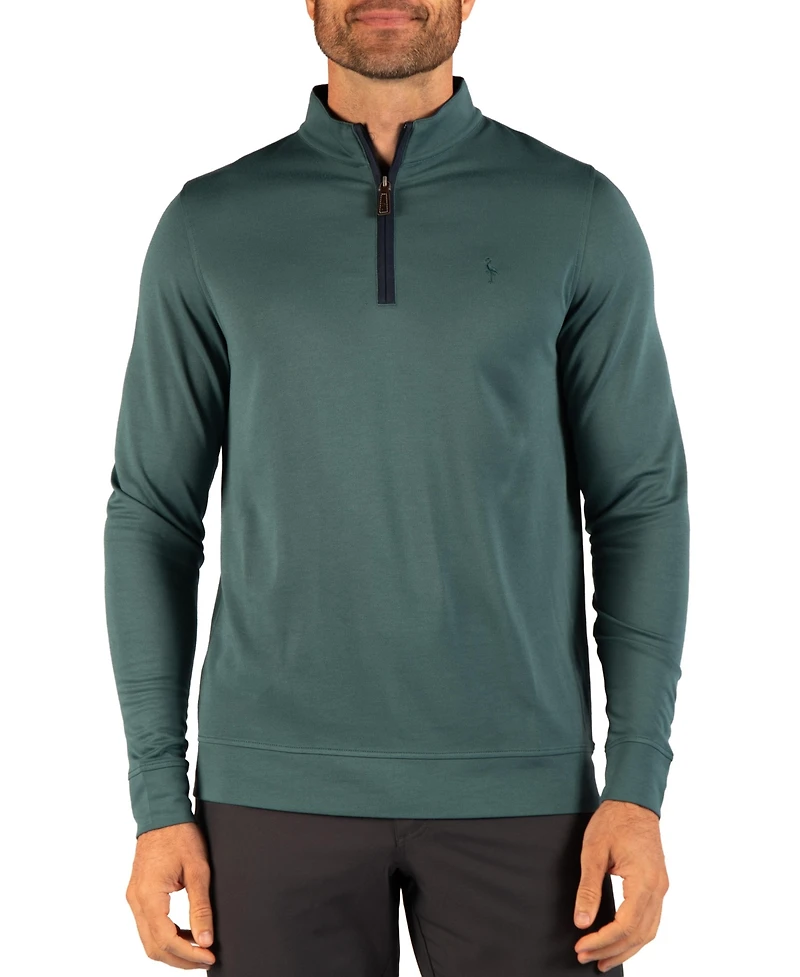 TailorByrd Men's Modal Quarter Zip with Contrast Tipping