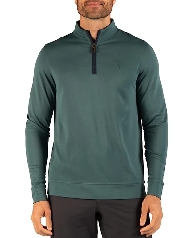 TailorByrd Men's Modal Quarter Zip with Contrast Tipping