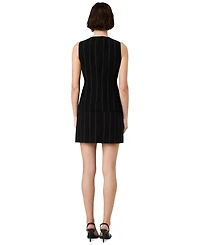 French Connection Women's Wide Pinstripe Suiting Sleeveless Peplum Top