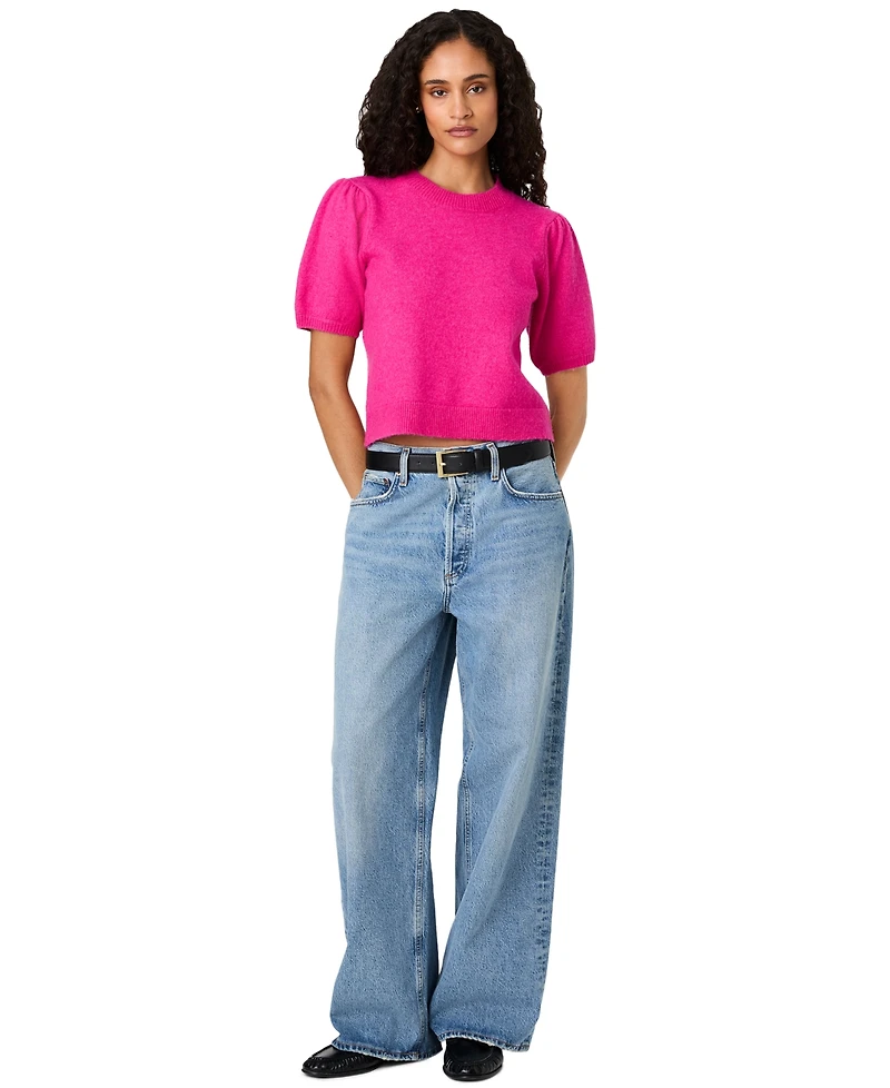 French Connection Women's Yulia Knit Puff-Sleeve Top