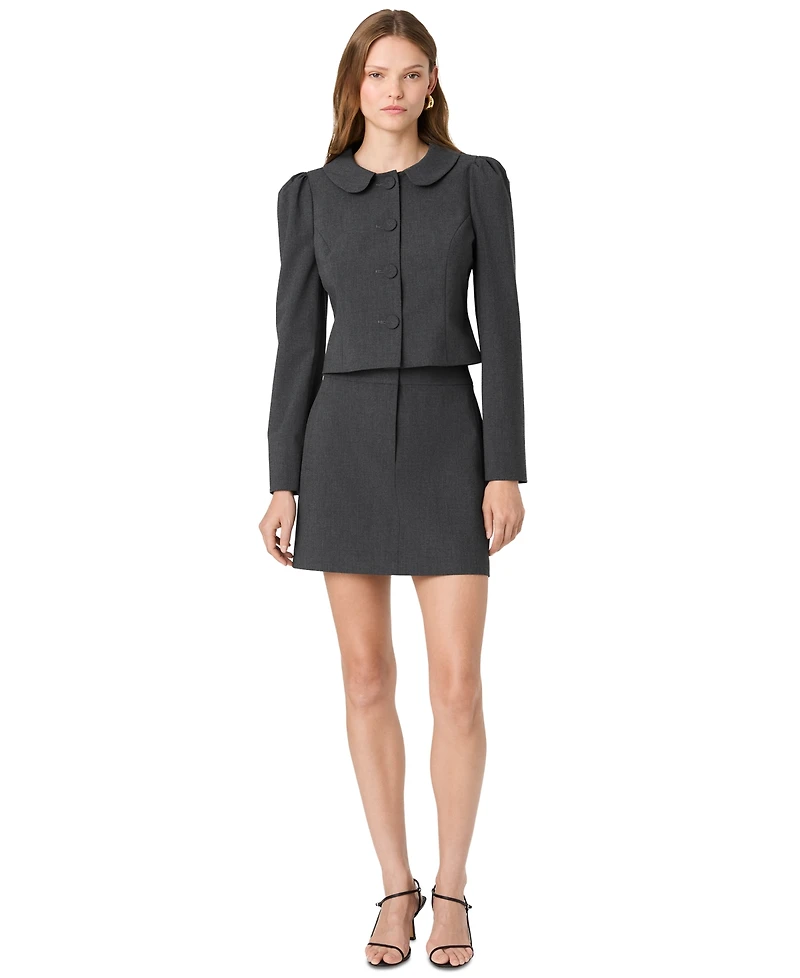 French Connection Women's Tavi Cropped Ruched-Sleeve Jacket