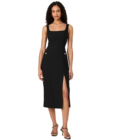 French Connection Women's Kai Midi Sheath Front Slit Dress