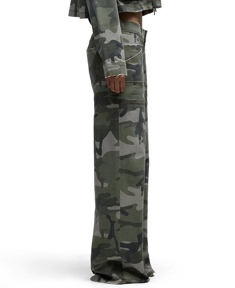 Hudson Jeans Women's Rylee Camo Wide-Leg Low-Rise Pants