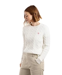 Weird Fish Women's Amberise Crew Neck Cable Knit Jumper