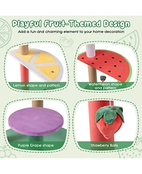 Sugift Multi-Level Cat Tree 45 Inch with Fruit Shaped Platforms and Crown Top Perch