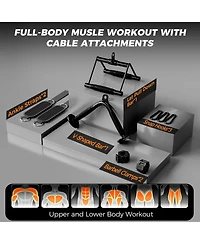 Mikolo Cable Attachments for Gym, Heavy-Duty Cable Machine Attachment Set with Lat Pulldown, V Bar, Double D Handle, Ankle Straps, and Barbell Clamps