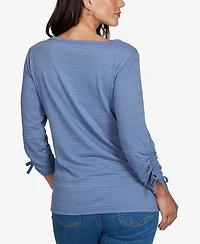 Ruby Rd. Petite Ottoman 3/4-Sleeve Boat Neck Top
