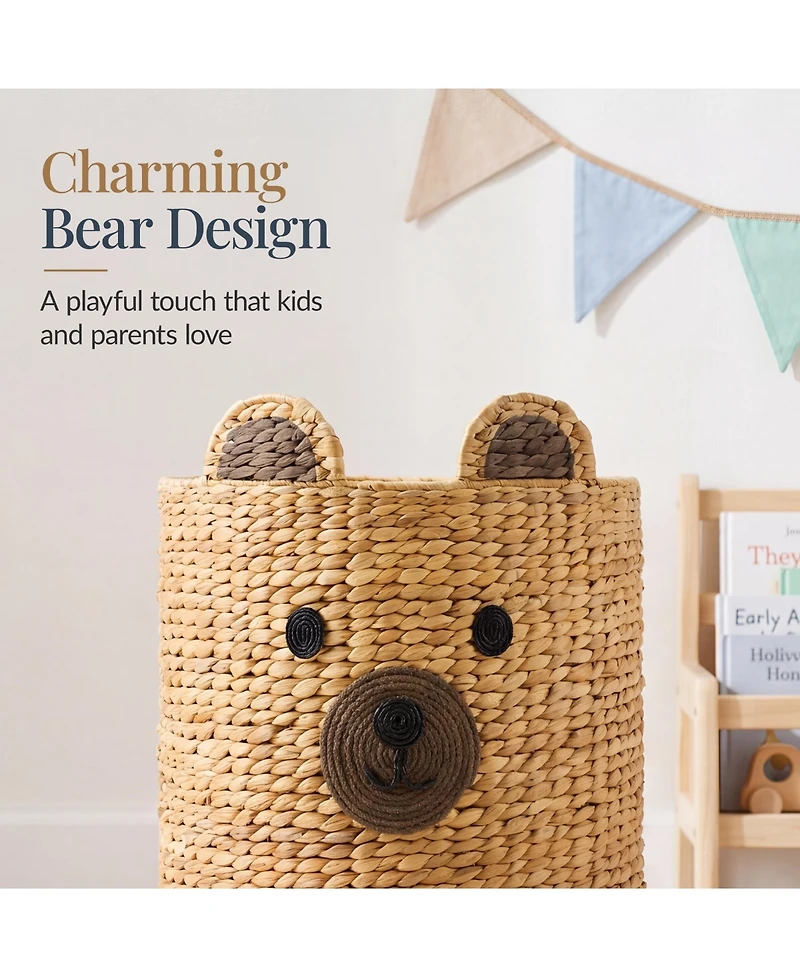Best Choice Products Kids Large Bear Laundry Hamper, Handwoven Basket, Nursery and Kids Room Storage, 26 Gallon