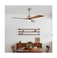 Sofucor 52-in Sand Nickel Modern Led Ceiling Fan with Lights and Remote Control Included 3-Blade