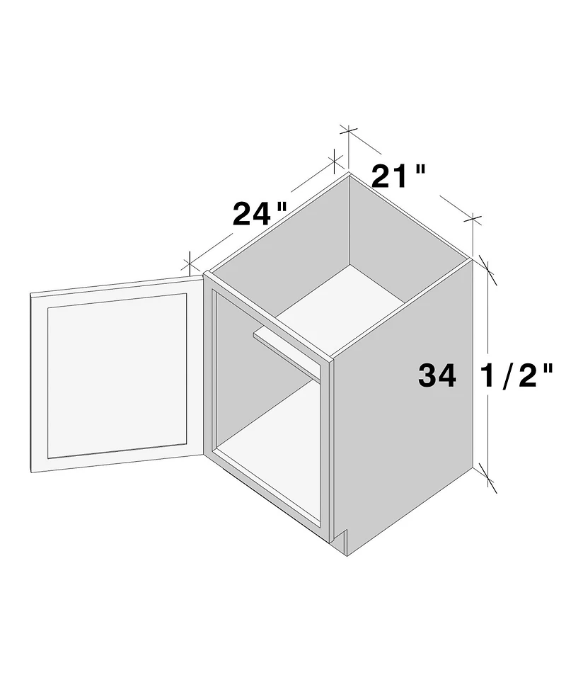 Boyel Living 21" Wide Full Height Door Base Cabinet, Ready to Assemble Kitchen Cabinet with Solid Wood Frame, Soft-Close Slides and Hinges