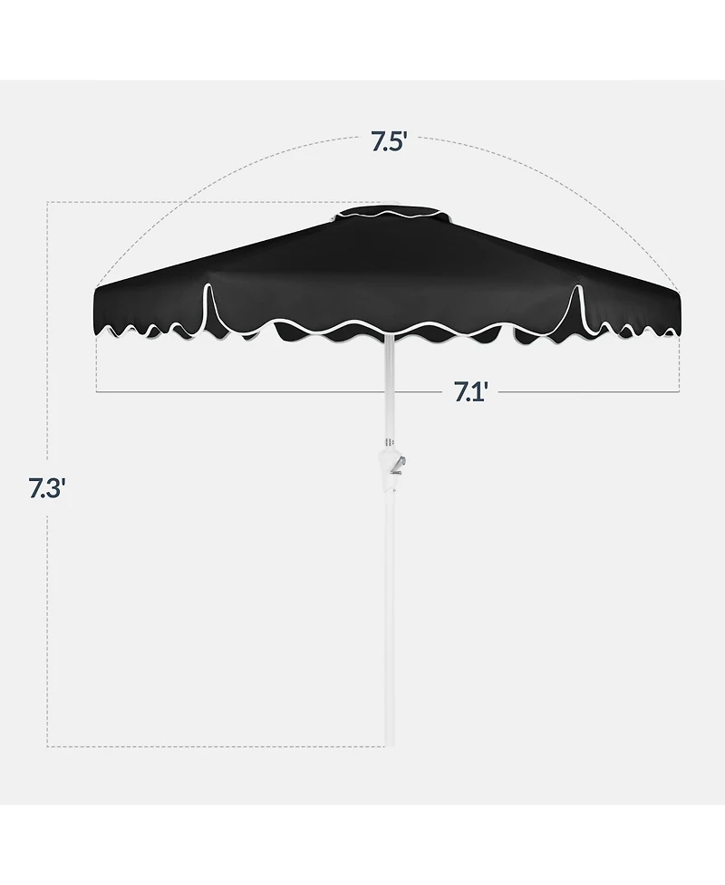 Best Choice Products 7.5feet Patio Market Umbrella with Wavy Trim, Fade-Resistant, Crank and Tilt