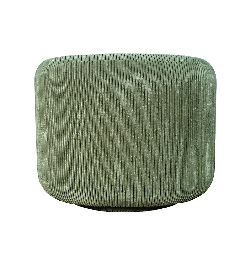 Jofran Biggs Modern Corduroy Upholstered Curved Barrel Swivel Accent Chair