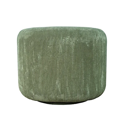 Jofran Biggs Modern Corduroy Upholstered Curved Barrel Swivel Accent Chair
