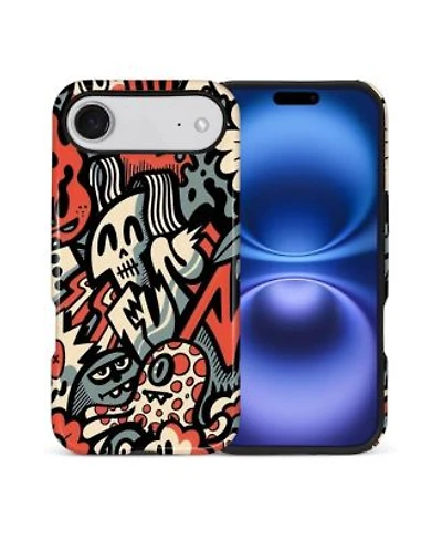 Lisen Phone Case Compatible With Apple Iphone 15 Pro 2 Layer Durable Skull Riot