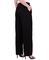 Ny Collection Petite Pleated Wide-Leg High-Rise Pants