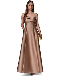 Donna Karan New York Women's Strapless Pleated Mikado Gown