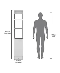 Tuhome Parks Linen Cabinet White Mdf