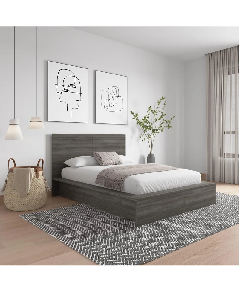 Nexera James Platform Bed with Headboard