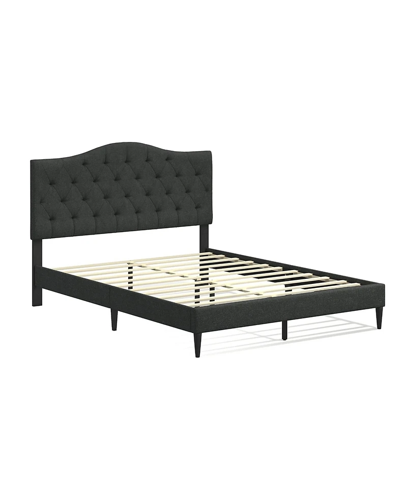 Glenwillow Home Upholstered Complete Bed Queen Stone
