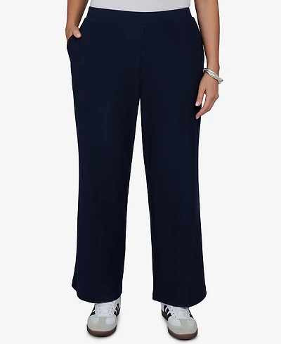 Ruby Rd. Plus Wide-Leg Pull-On Ribbed Pants