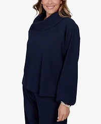 Ruby Rd. Plus Ribbed Cowl Neck Top