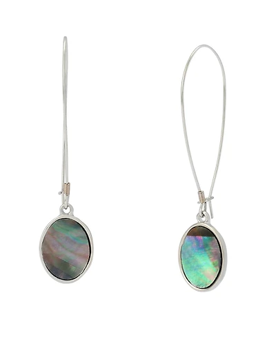 Robert Lee Morris Soho Black Lip Imitation Pearl Disc Dangle Earrings