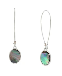 Robert Lee Morris Soho Black Lip Imitation Pearl Disc Dangle Earrings