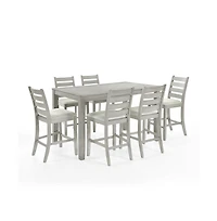 New Classic Furniture Furniture Pascal Wood Rectangle Counter Table in Driftwood