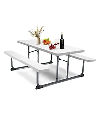 Skonyon 6ft Picnic Table with 2 Benches Heavy-Duty Table for 6-8 Person