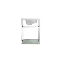 Swiss Madison Pierre 24 Single, Open Shelf, Chrome Metal Frame Bathroom Vanity