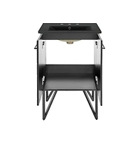 Swiss MadisonAnnecy 24 in. Phantom Black Bathroom Vanity With Black, 3-Hole Ceramic Sink Top