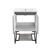Swiss Madison Marseille 24 Single, Two Doors, Open Shelf Bathroom Vanity