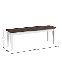 Intercon Bench, Backless w/Wood Seat in Gray & White