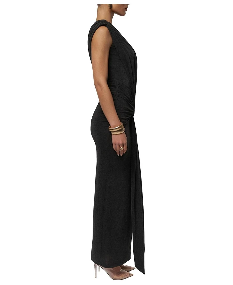 Jluxlabel Women's Palma Plunge V-Neck Ruched Sleeveless Maxi Dress