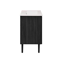 Swiss Madison Bron 24" Freestanding Bathroom Vanity in Black Oak with Sink Top