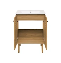 Bron 24" Freestanding Bathroom Vanity in Golden Oak with Sink Top