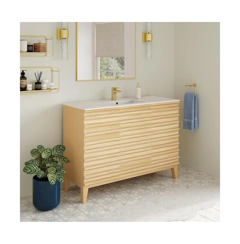 Swiss Madison Cascade 48'' Bathroom Vanity in Natural Oak