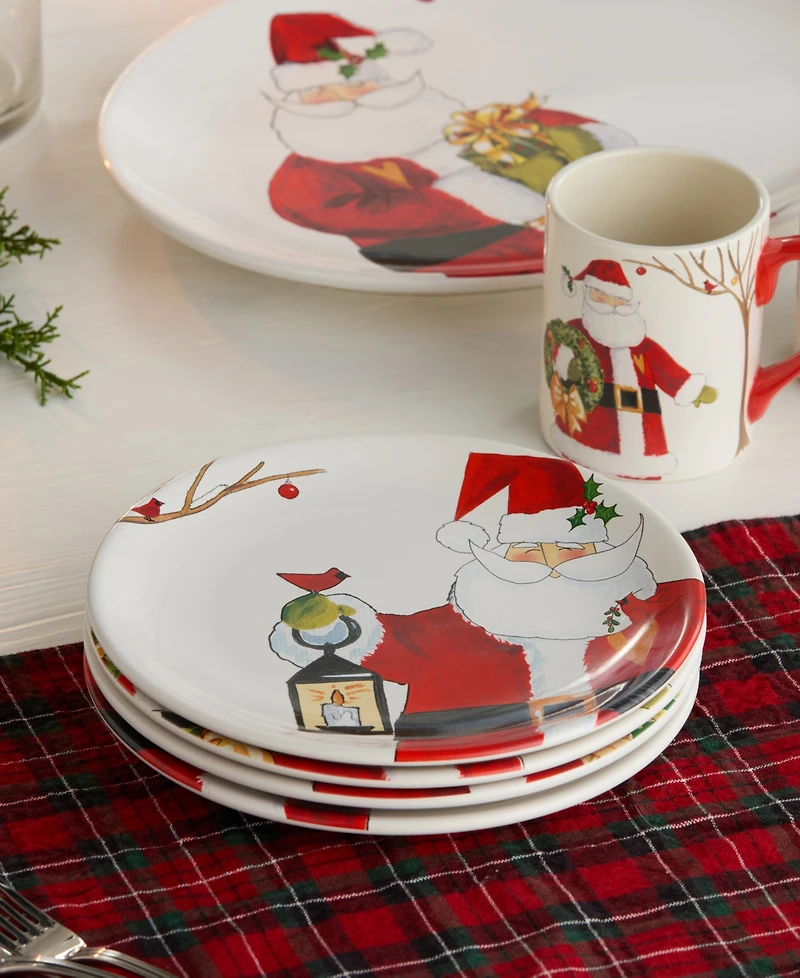 Certified International Santa Delight Dessert Plates, Set of 4