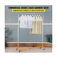 Slickblue Heavy Duty Z Base Clothing Rack with Wheels, Adjustable Garment Rack